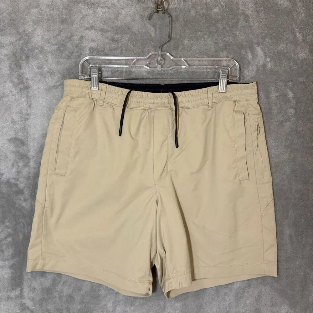 Birddogs Shorts Mens 2XL Classic Tan Khaki Lined Athletic Gym Casual Stretch